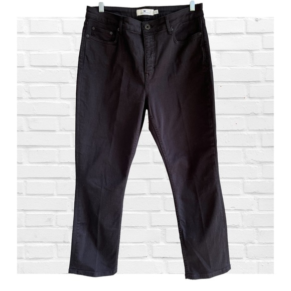 Vineyard Vines Black Denim Classic 5 Pocket Jeans Straight Leg Stretch Women 32 - Picture 1 of 9